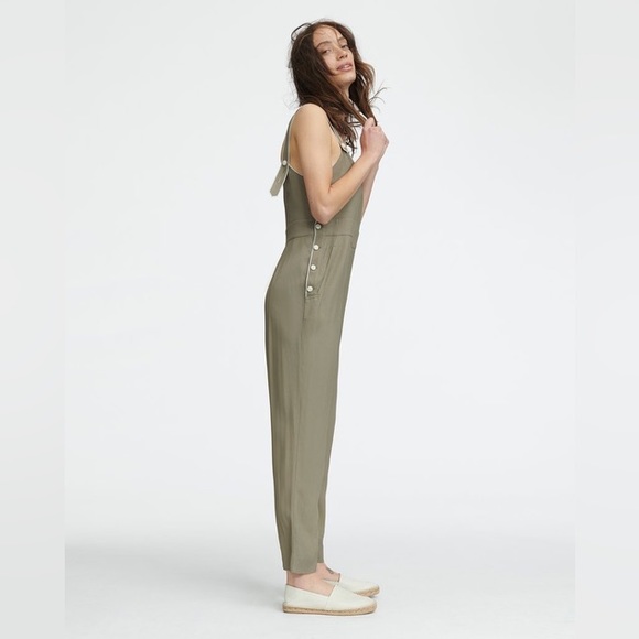 𝚁𝚊𝚐 & 𝙱𝚘𝚗𝚎 ~ Tia Jumpsuit in Light Olive - Picture 2 of 6